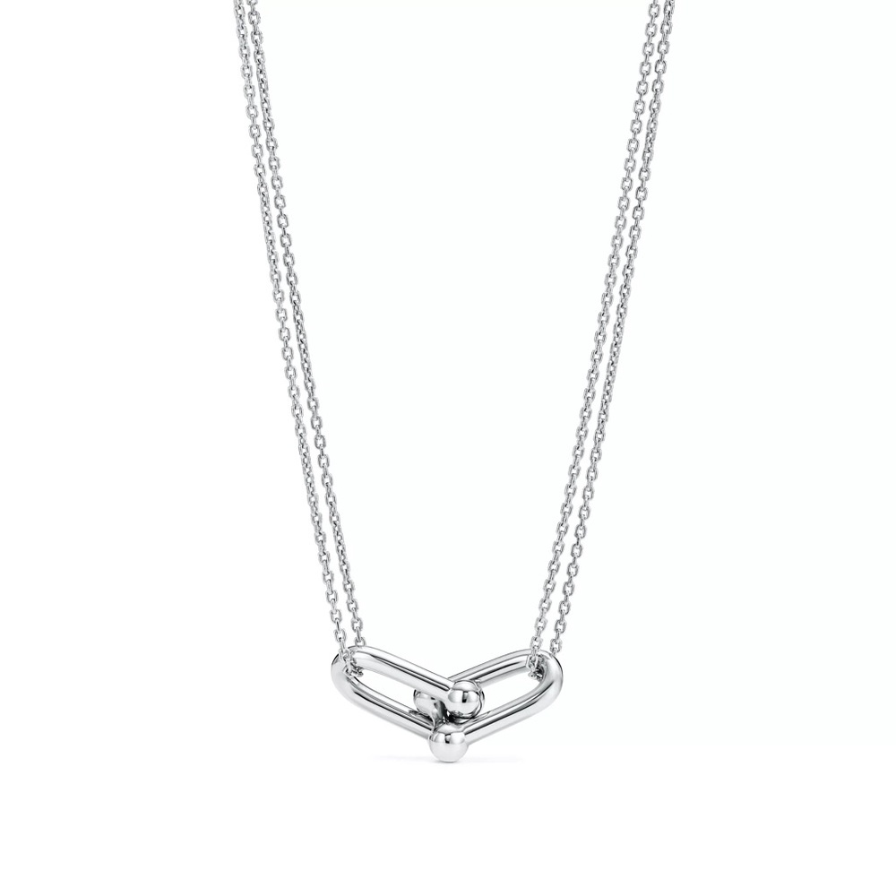 Tiffany HardWear Large Double Link Pendant Necklace Sterling Silver